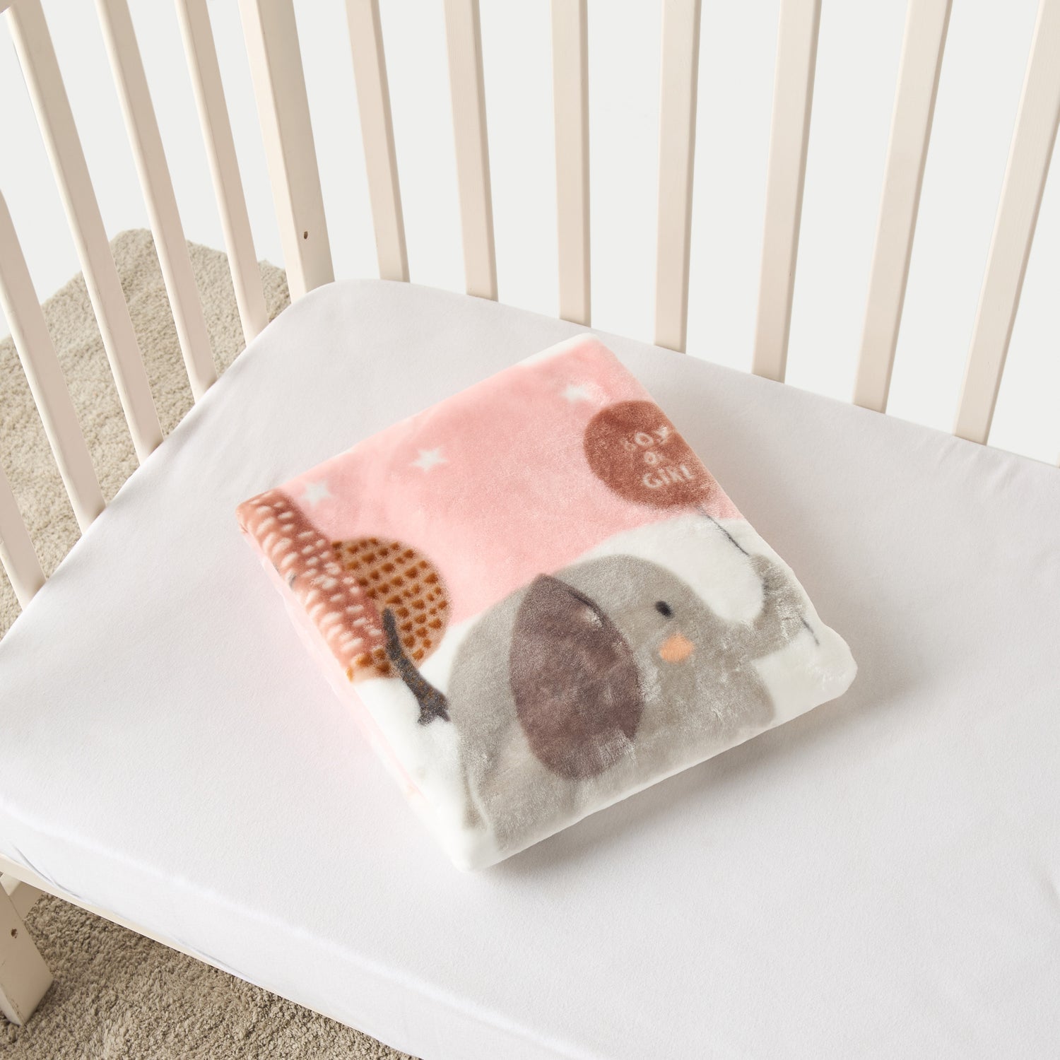Juniors Elephant Print Baby Blanket - 80x100 cm