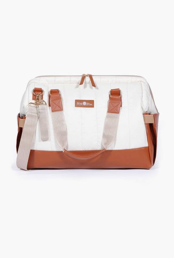 Milk&amp;Moo Quilted Diaper Bag, Brown/Beige