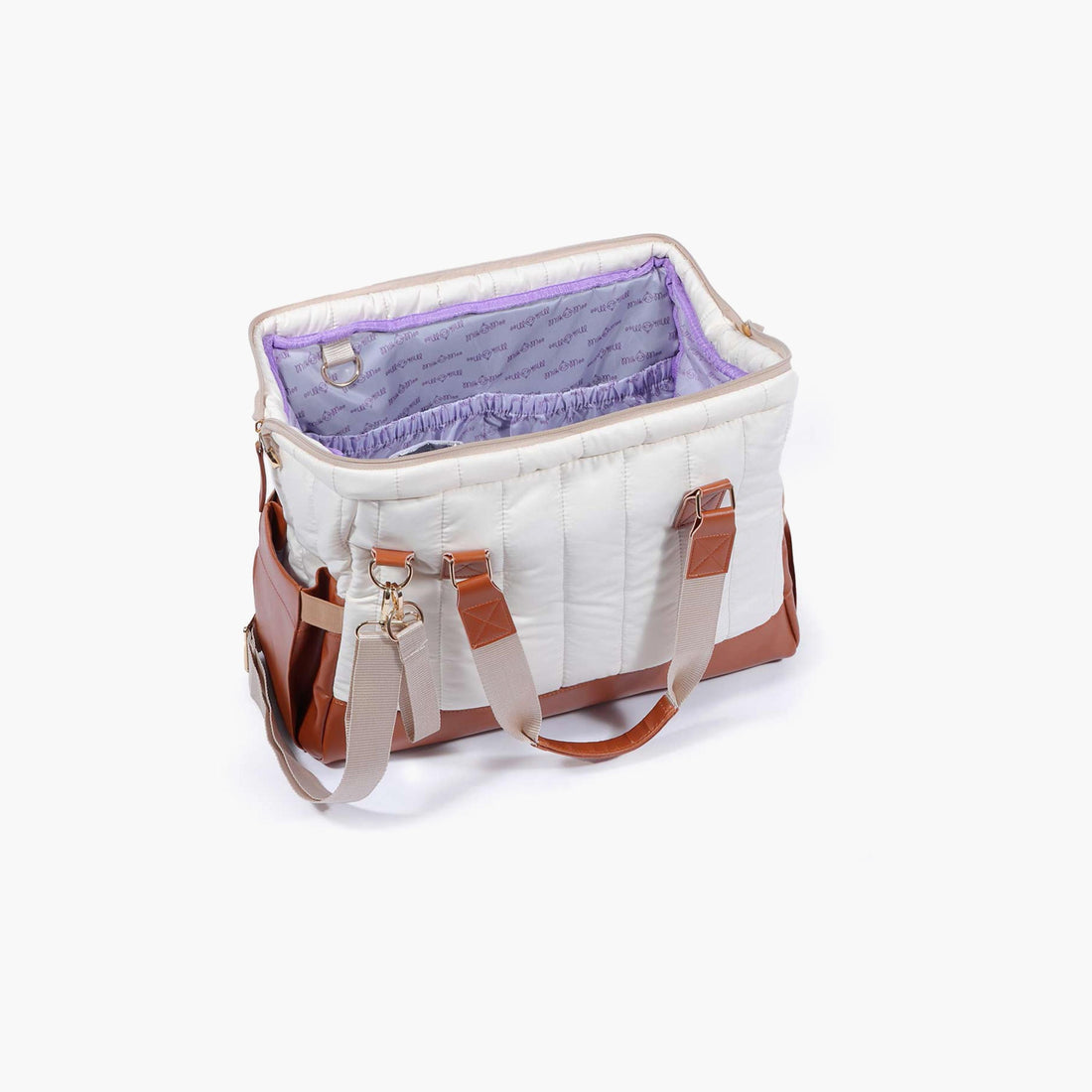 Milk&amp;Moo Quilted Diaper Bag, Brown/Beige