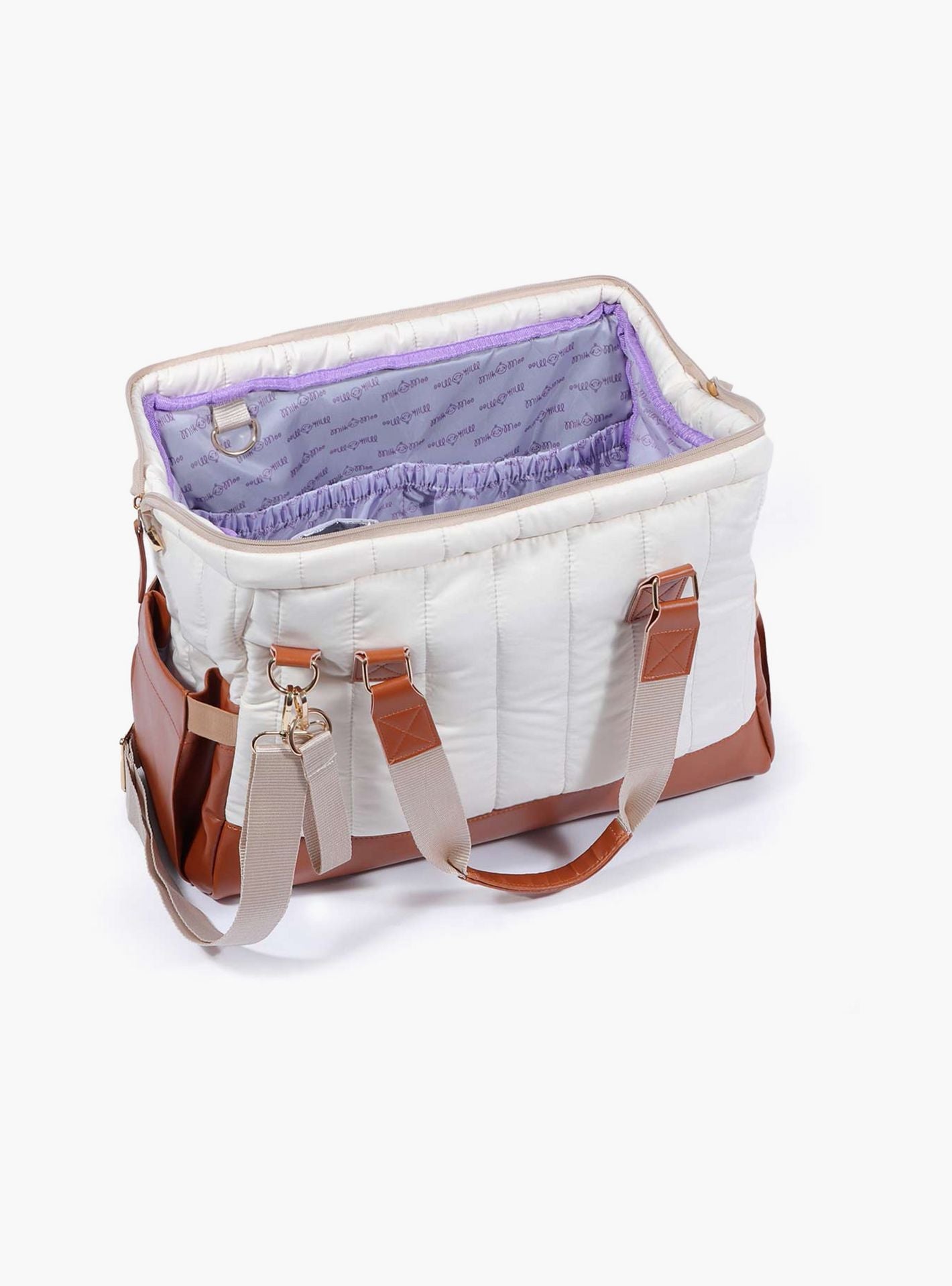 Milk&amp;Moo Quilted Diaper Bag, Brown/Beige-baby-gear-diaperbags-image-2