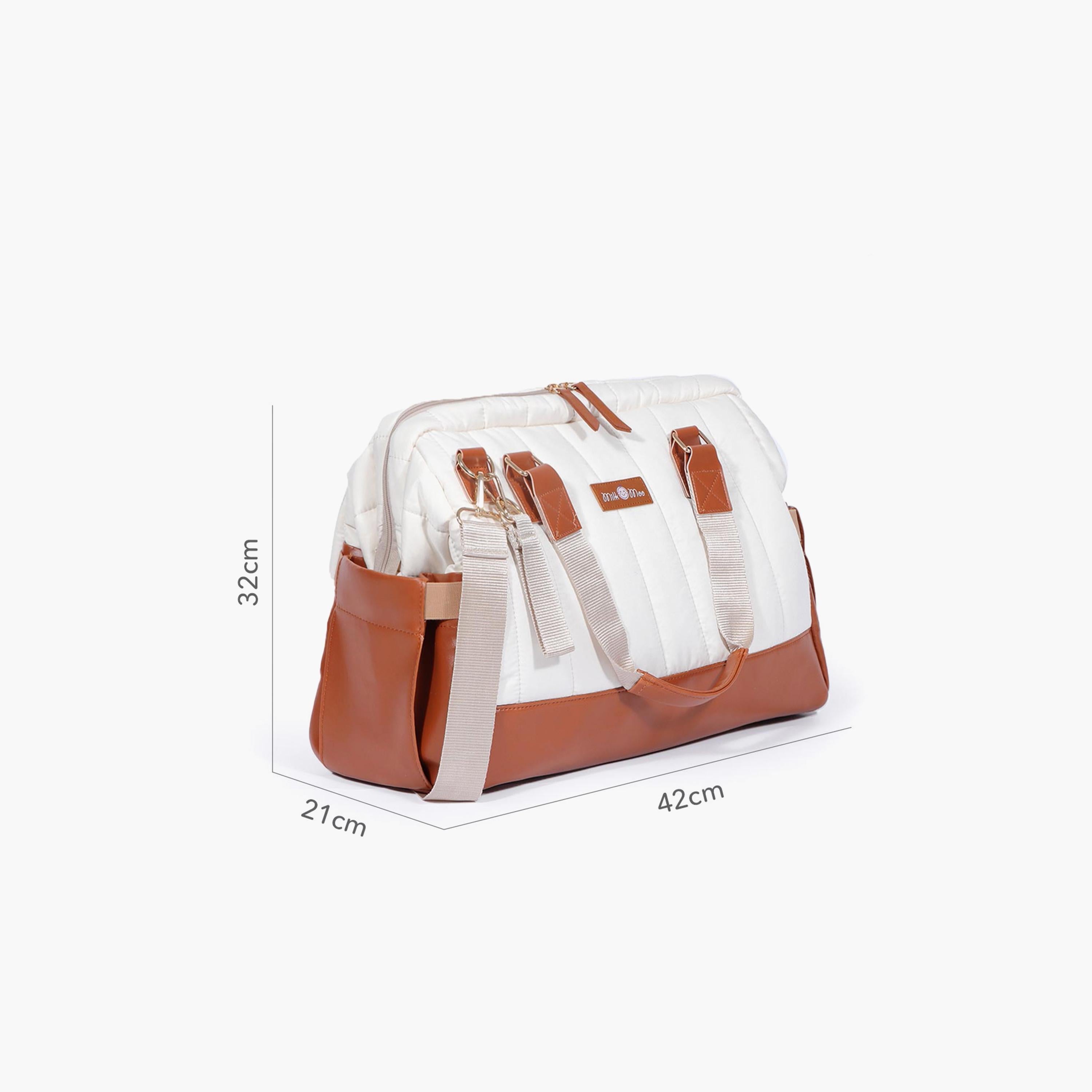Milk&amp;Moo Quilted Diaper Bag, Brown/Beige
