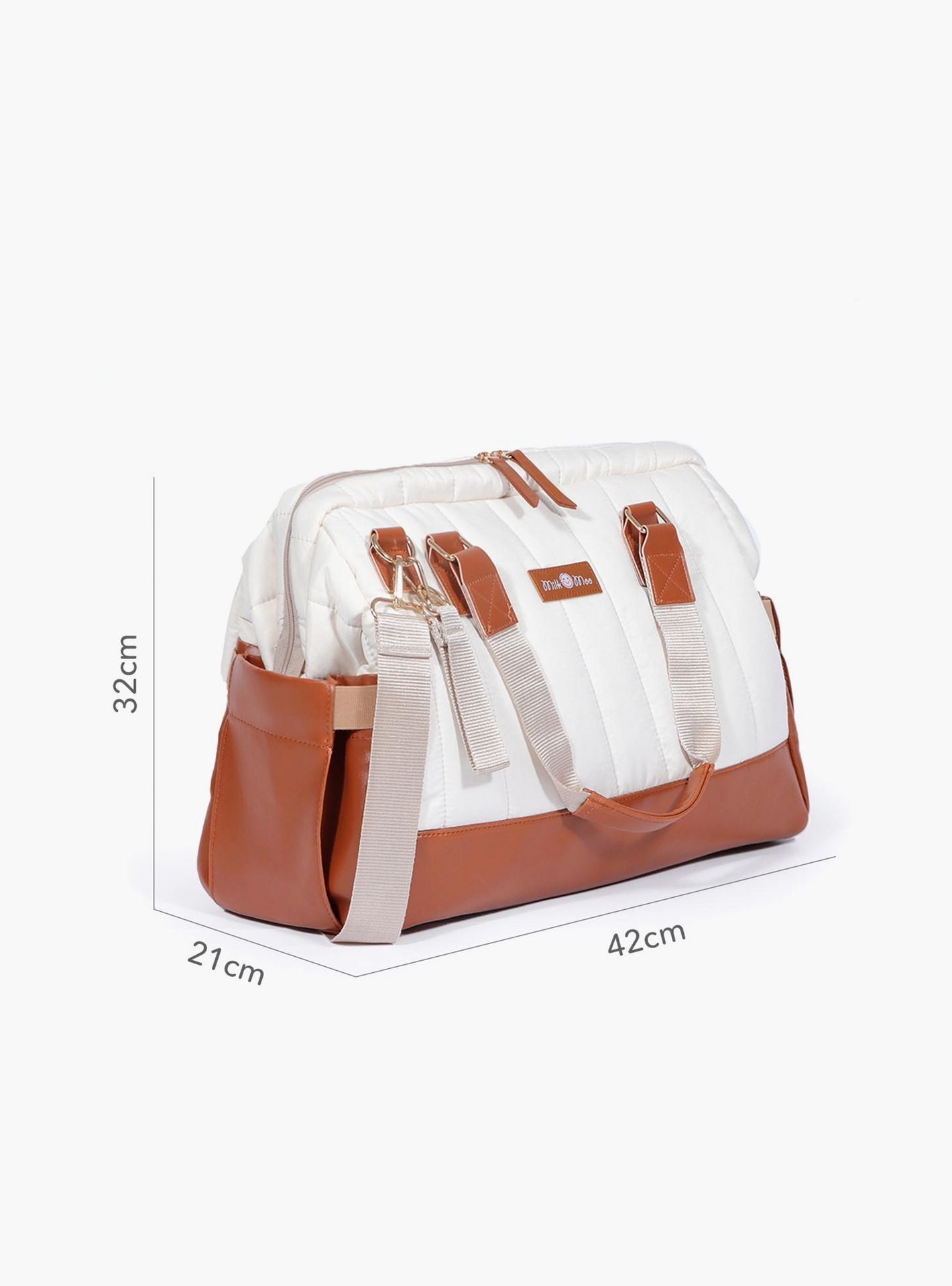 Milk&amp;Moo Quilted Diaper Bag, Brown/Beige-baby-gear-diaperbags-image-3