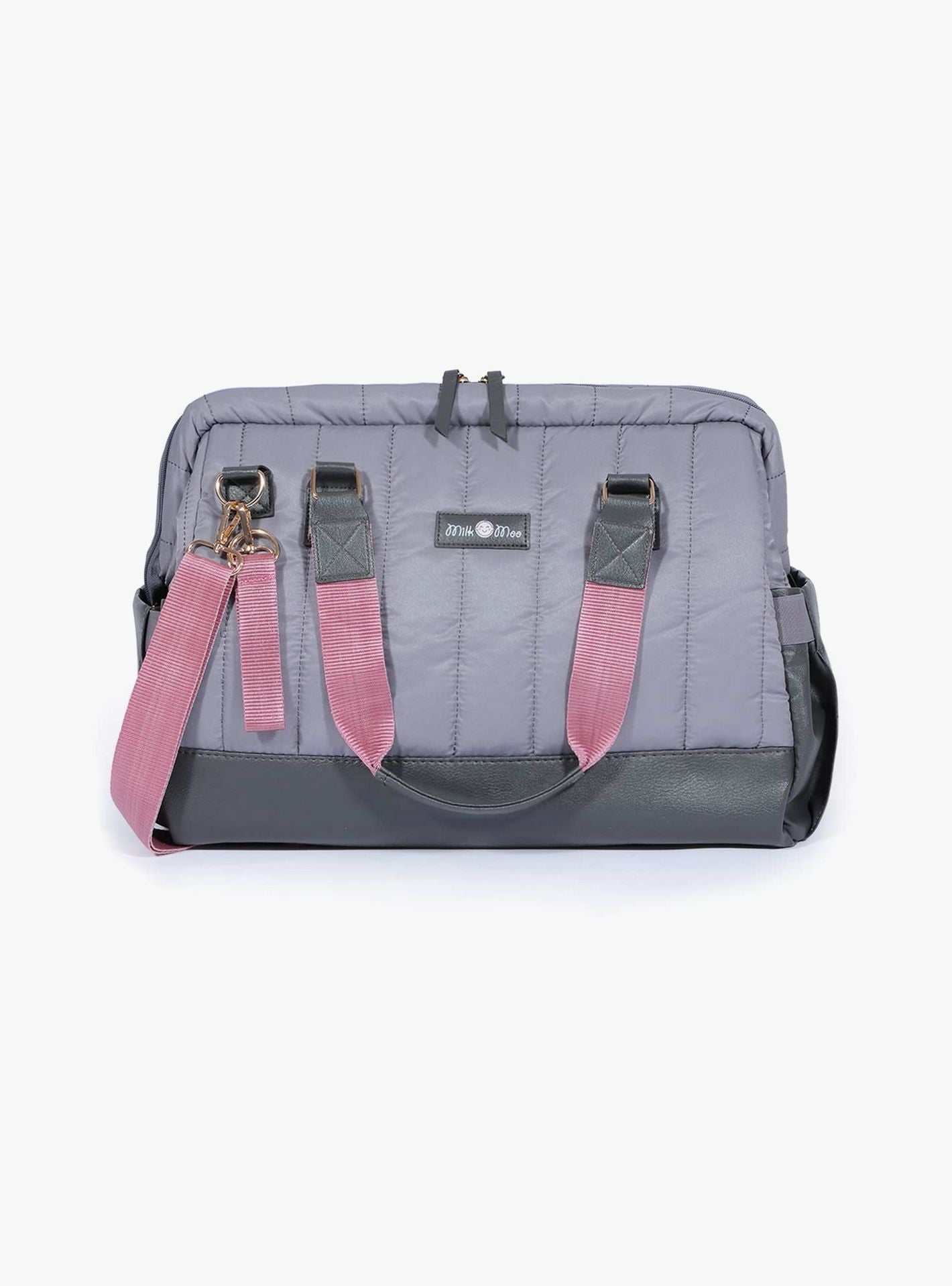 Milk&amp;Moo Quilted Diaper Bag, Dark Gray-baby-gear-diaperbags-image-1