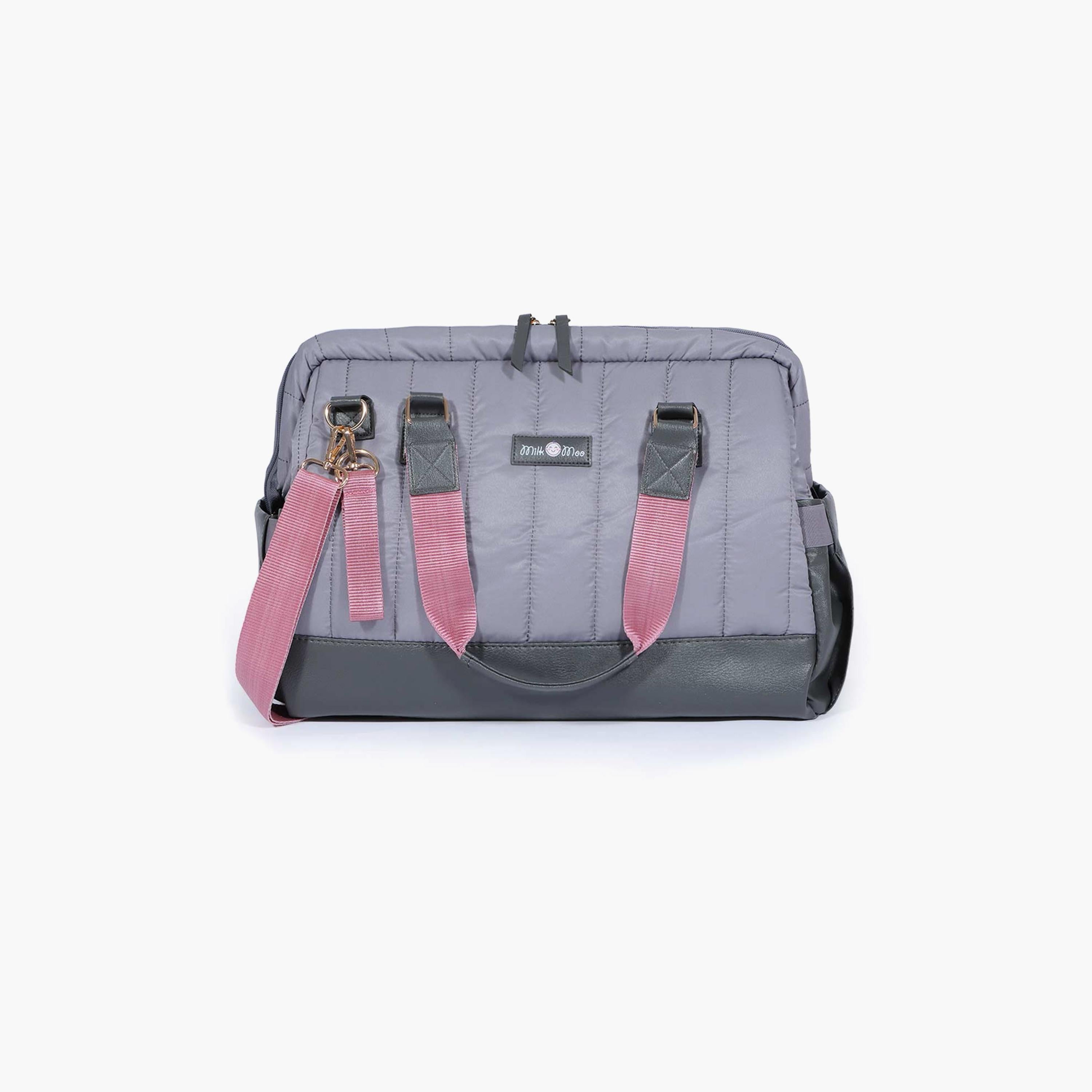 Milk&amp;Moo Quilted Diaper Bag, Dark Gray