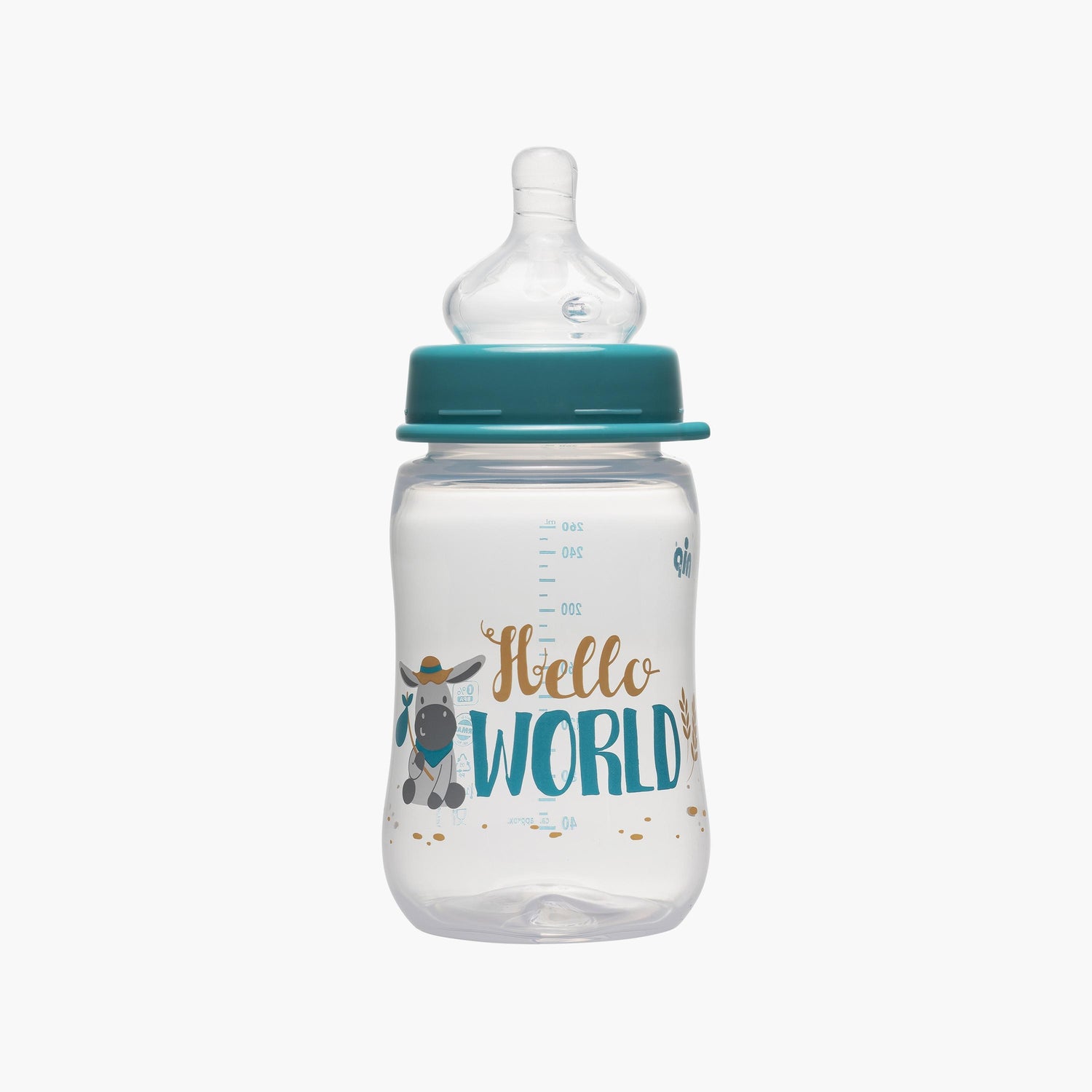 Nip Wide Neck PP Bottle, Blue - 260 ML