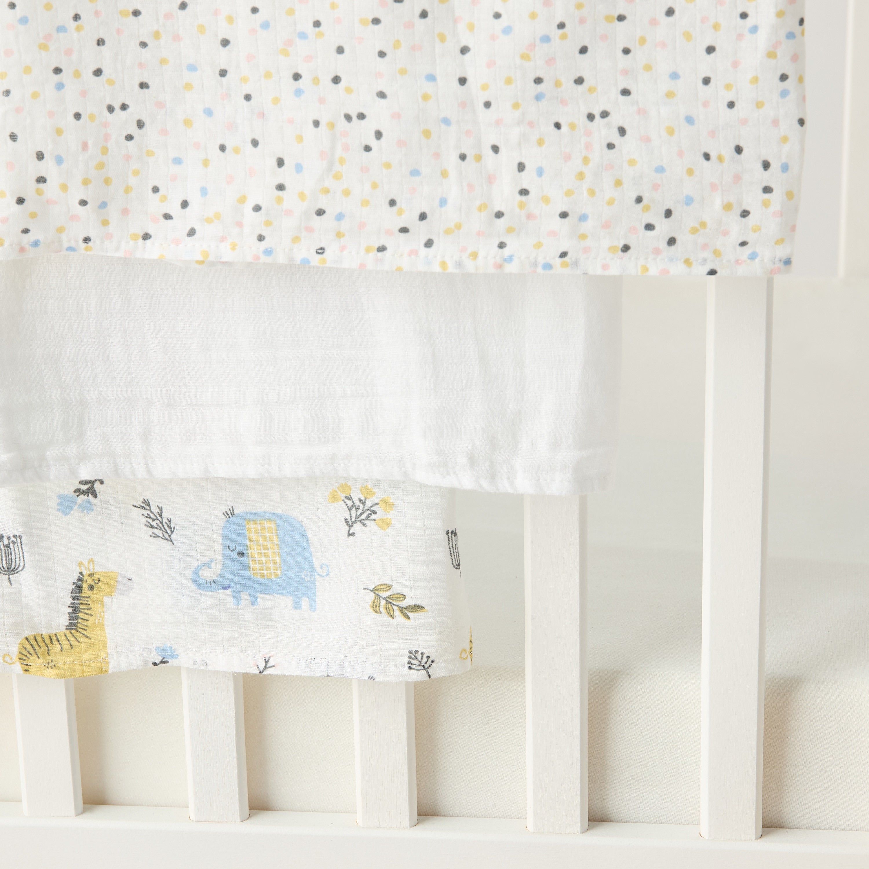 Juniors Printed Muslin Swaddle Blankets - Set of 3