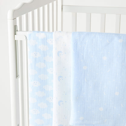 Juniors Printed Muslin Swaddle Blankets - Set of 3