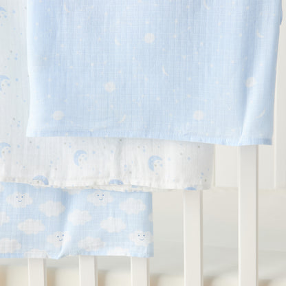 Juniors Printed Muslin Swaddle Blankets - Set of 3