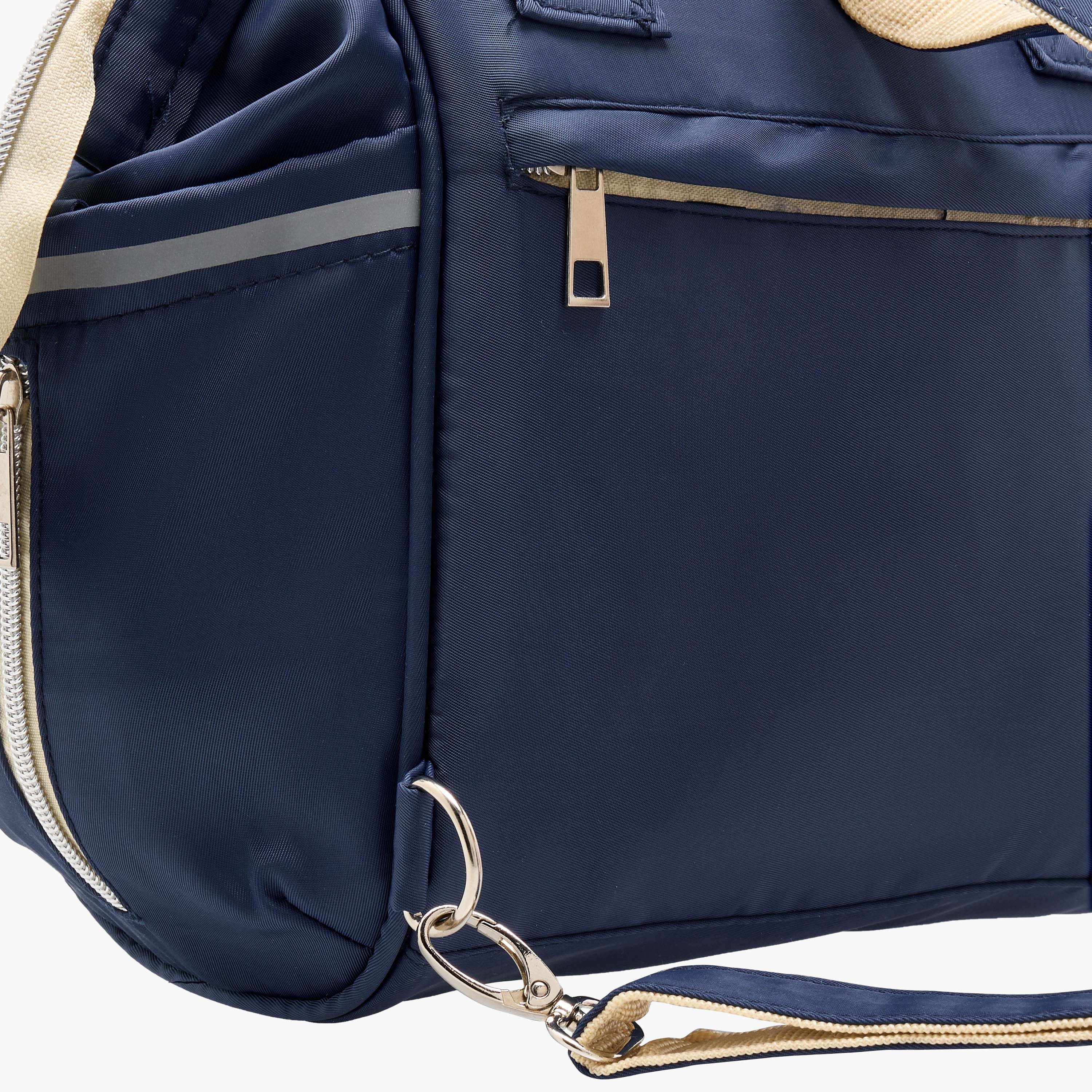Juniors Solid Diaper Bag with Double Handle and Zip Closure