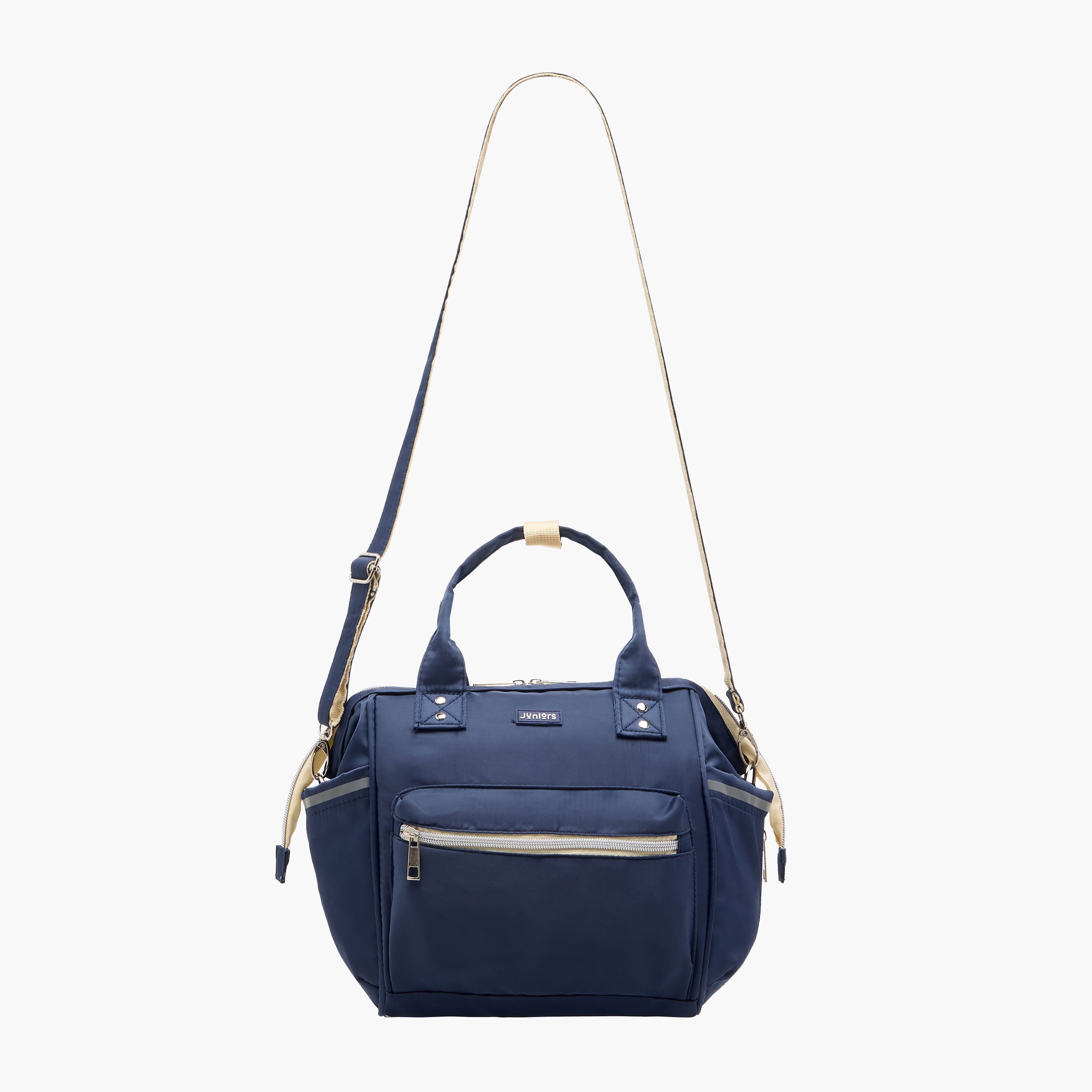 Juniors Solid Diaper Bag with Double Handle and Zip Closure
