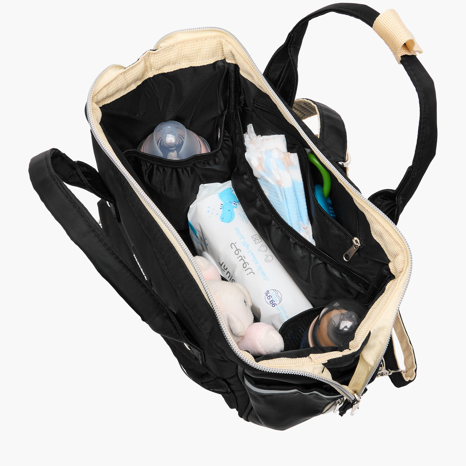Juniors Logo Detail Diaper Bag with Double Handles and Zip Closure