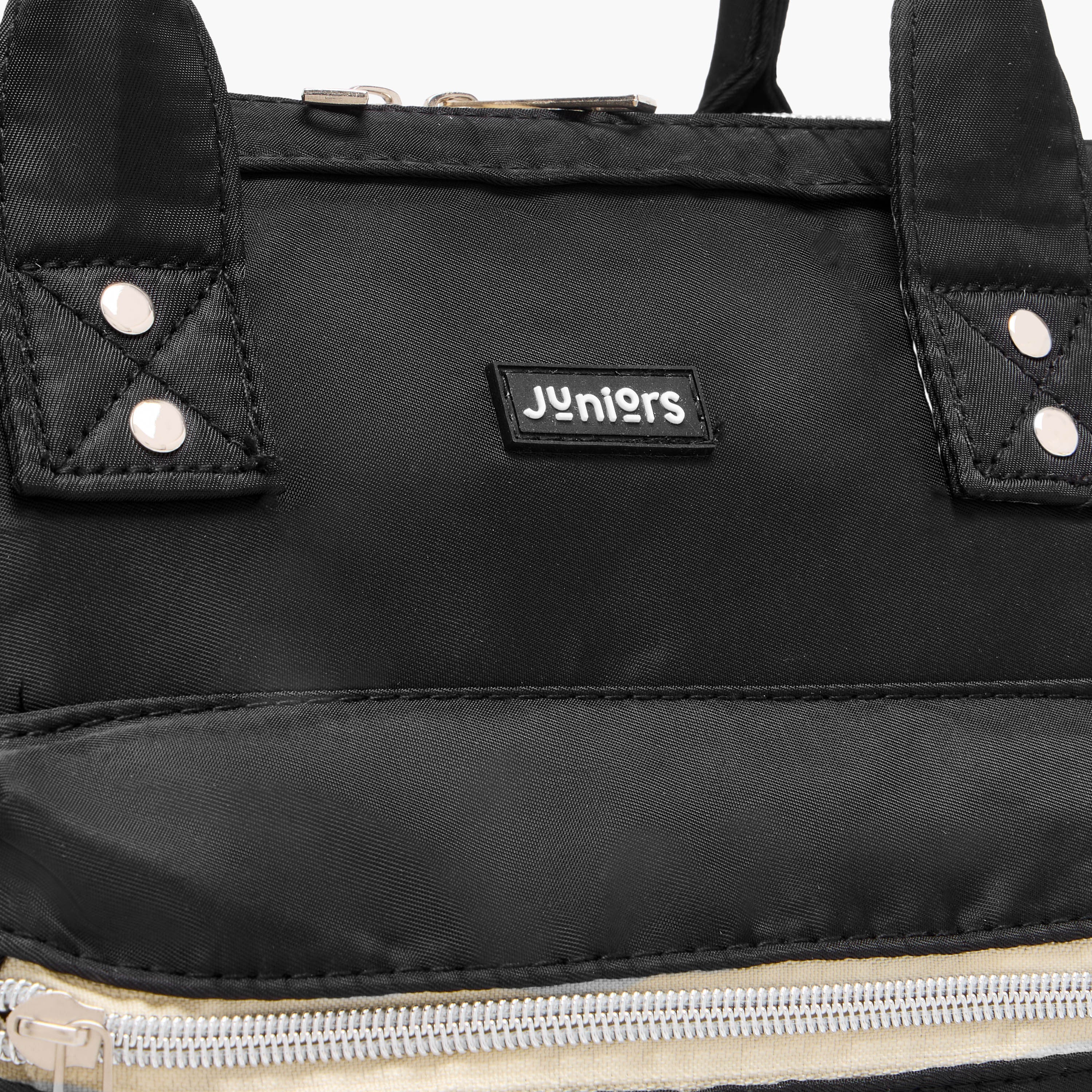 Juniors Logo Detail Diaper Bag with Double Handles and Zip Closure
