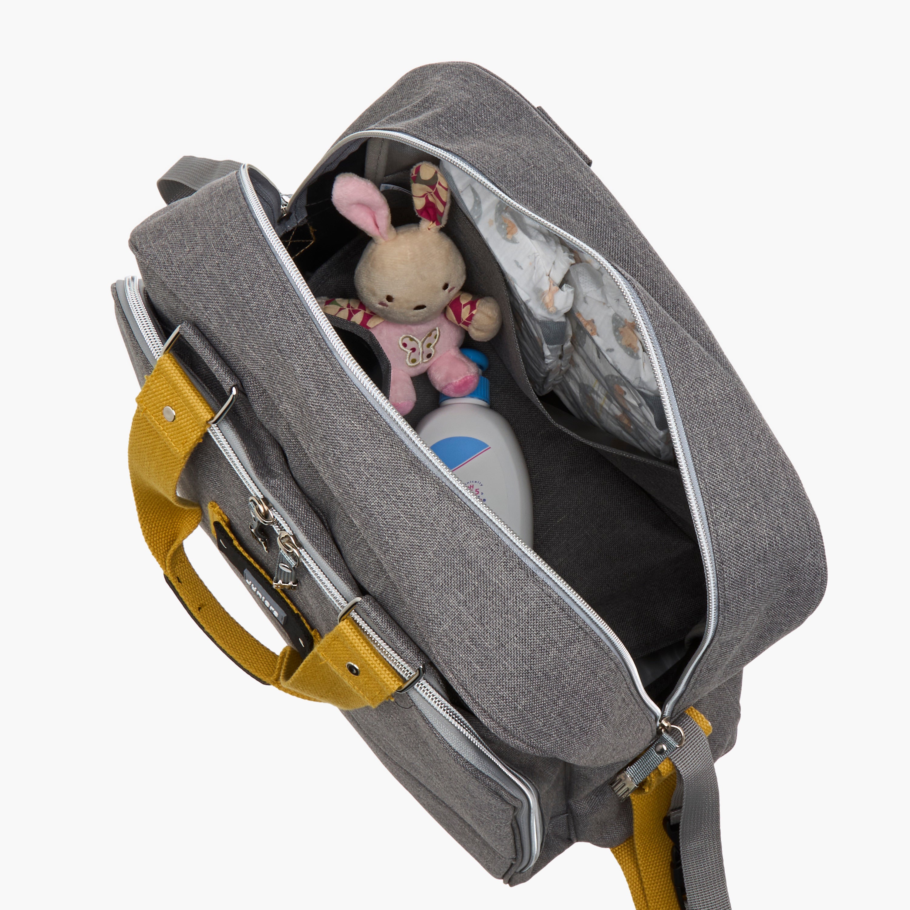 Juniors Logo Detail Diaper Bag with Double Handles and Zip Closure