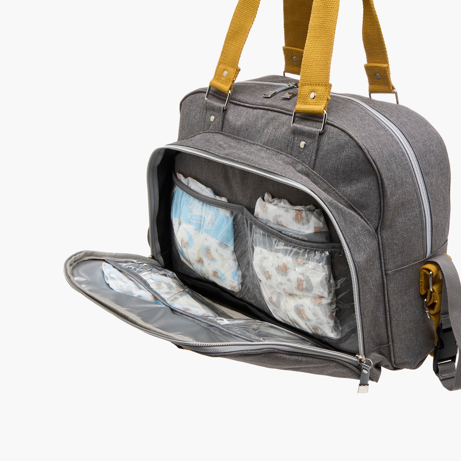 Juniors Logo Detail Diaper Bag with Double Handles and Zip Closure