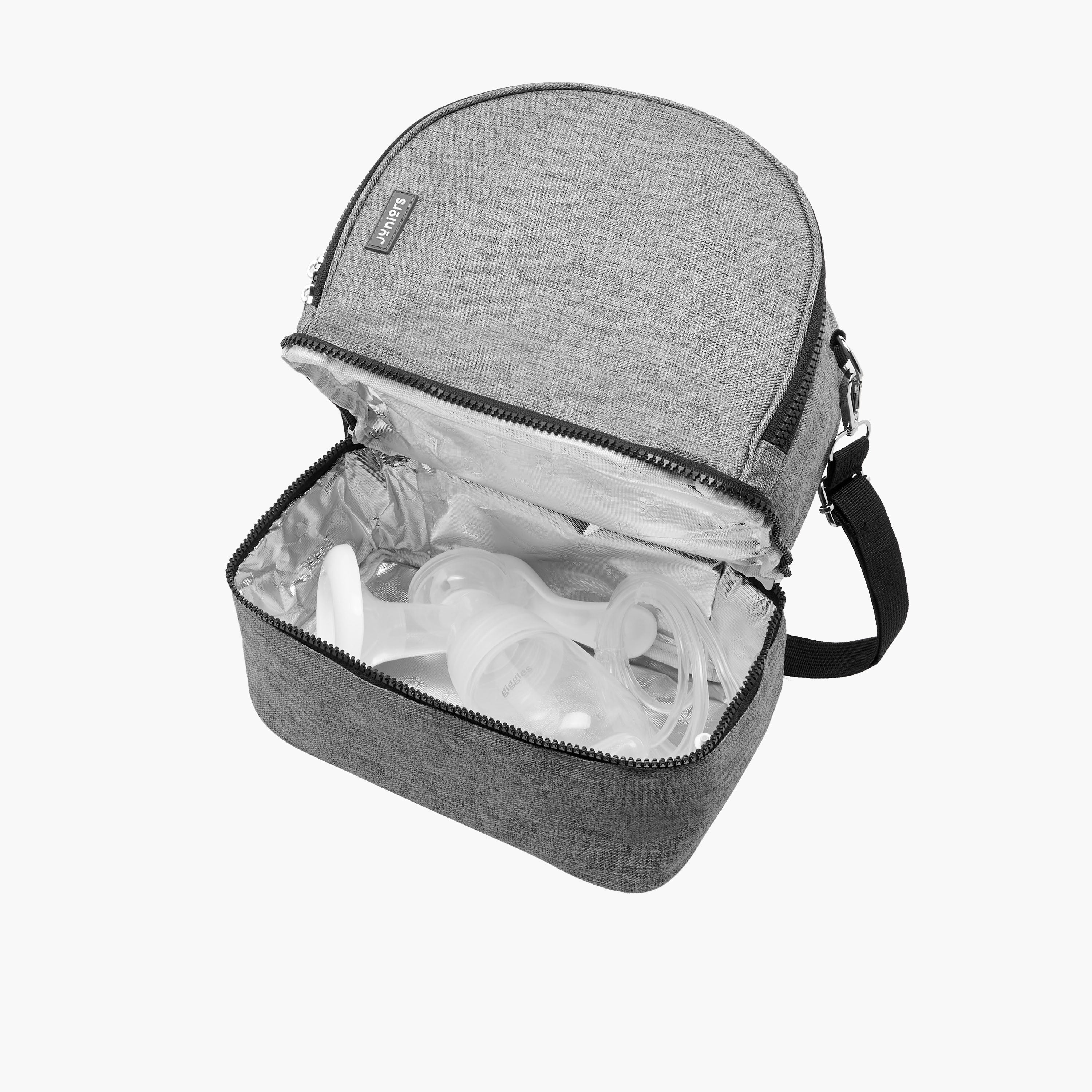 Juniors Solid Diaper Bag with Adjustable Straps and Zip Closure