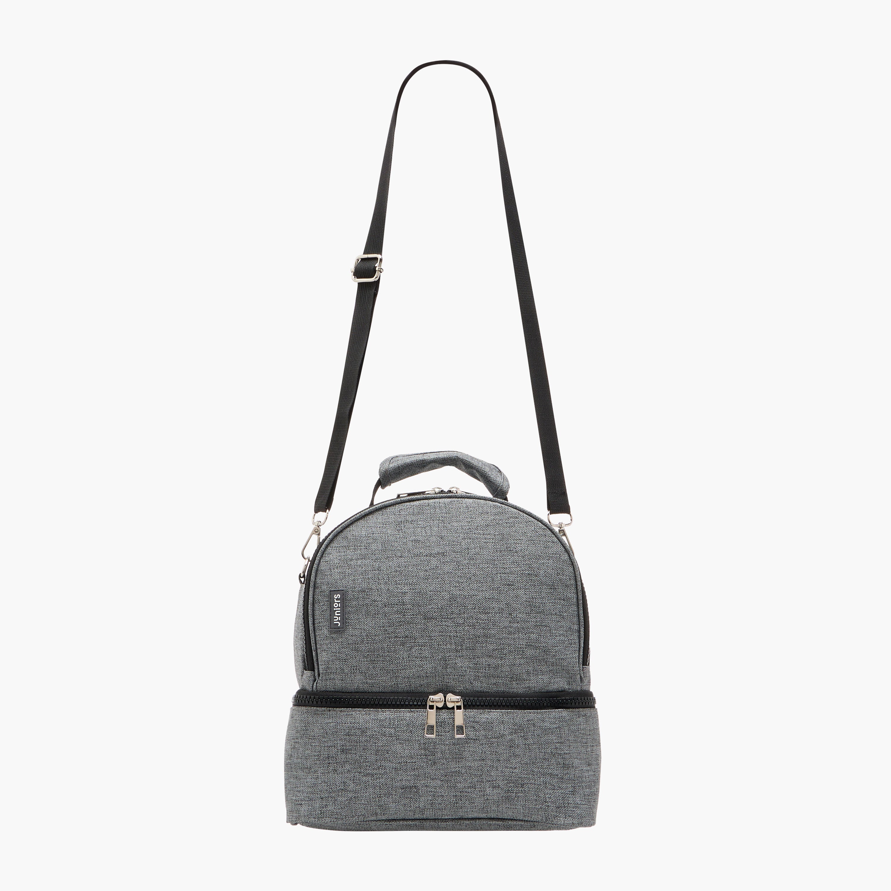 Juniors Solid Diaper Bag with Adjustable Straps and Zip Closure