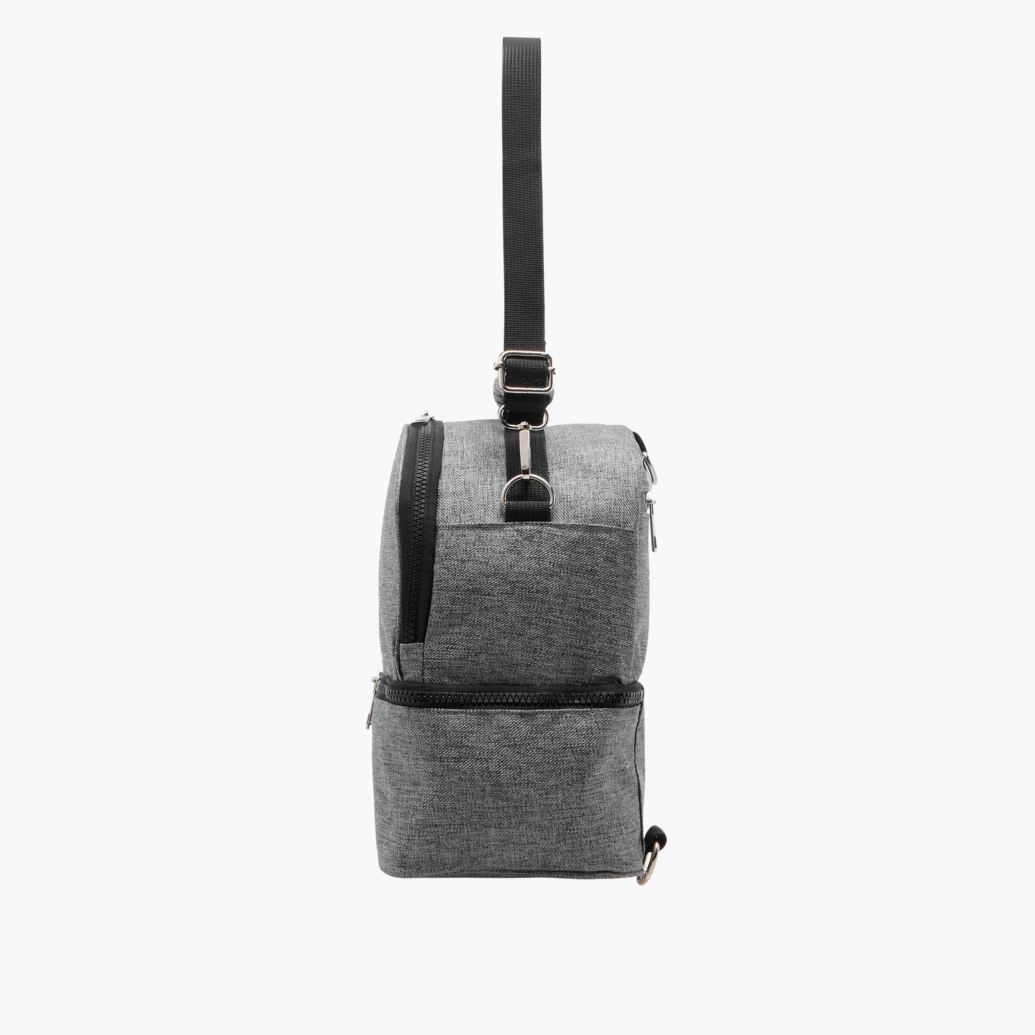 Juniors Solid Diaper Bag with Adjustable Straps and Zip Closure
