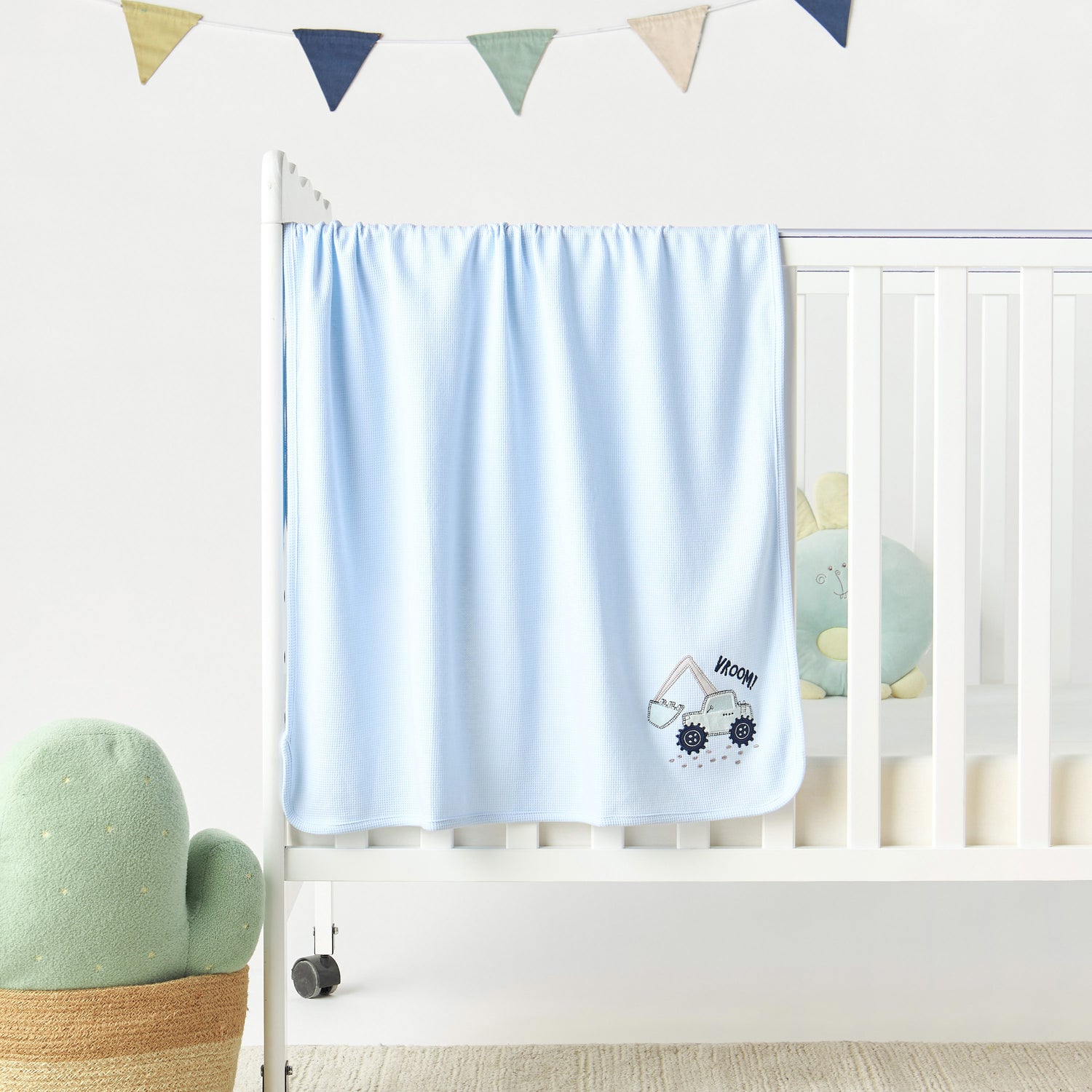 Juniors Construction Vehicle Applique Receiving Blanket - 76x102 cm - HomeBabyNurseryBlankets &amp; SwaddlesReceiving Blankets