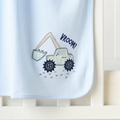 Juniors Construction Vehicle Applique Receiving Blanket - 76x102 cm