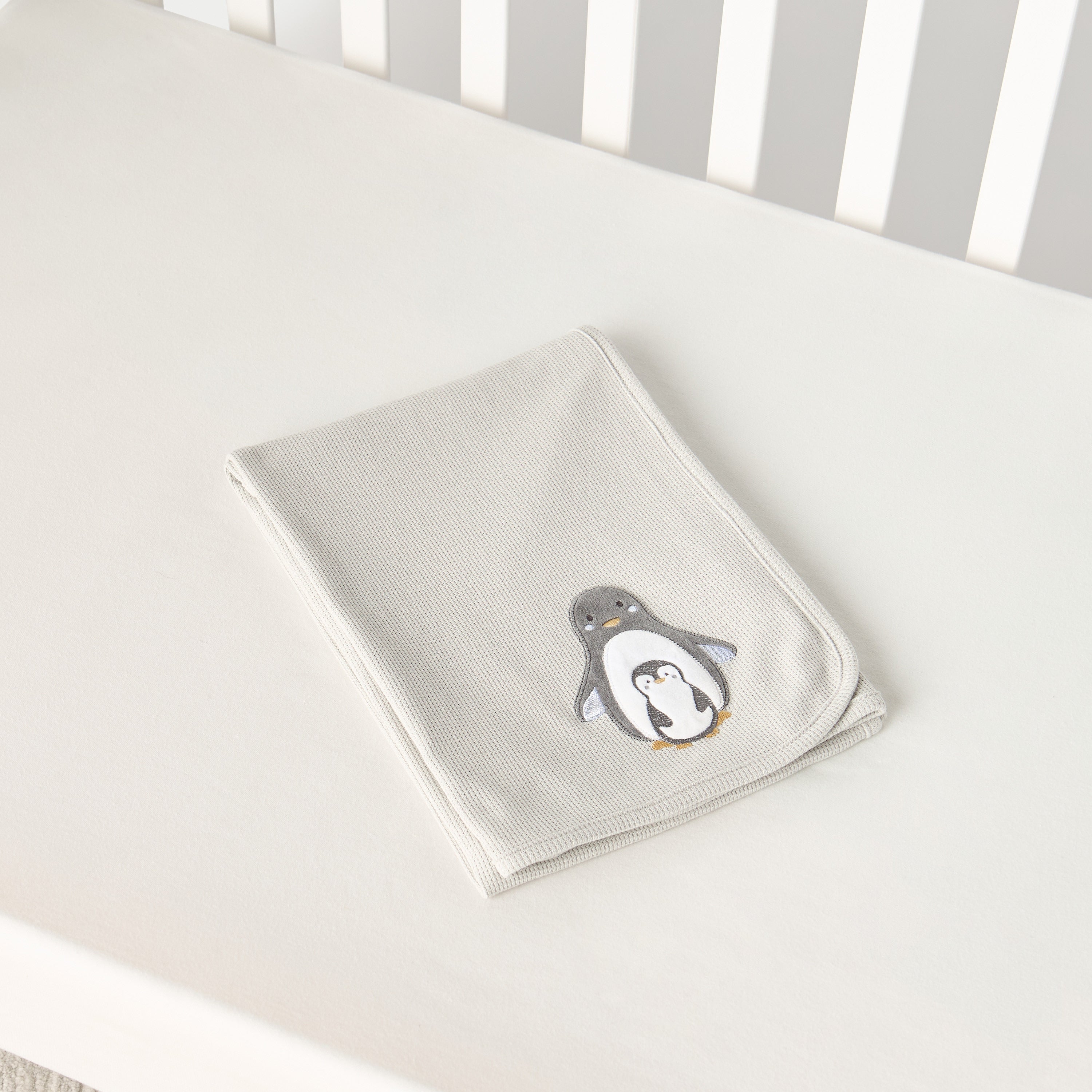 Juniors Penguin Applique Receiving Blanket - 76x102 cm