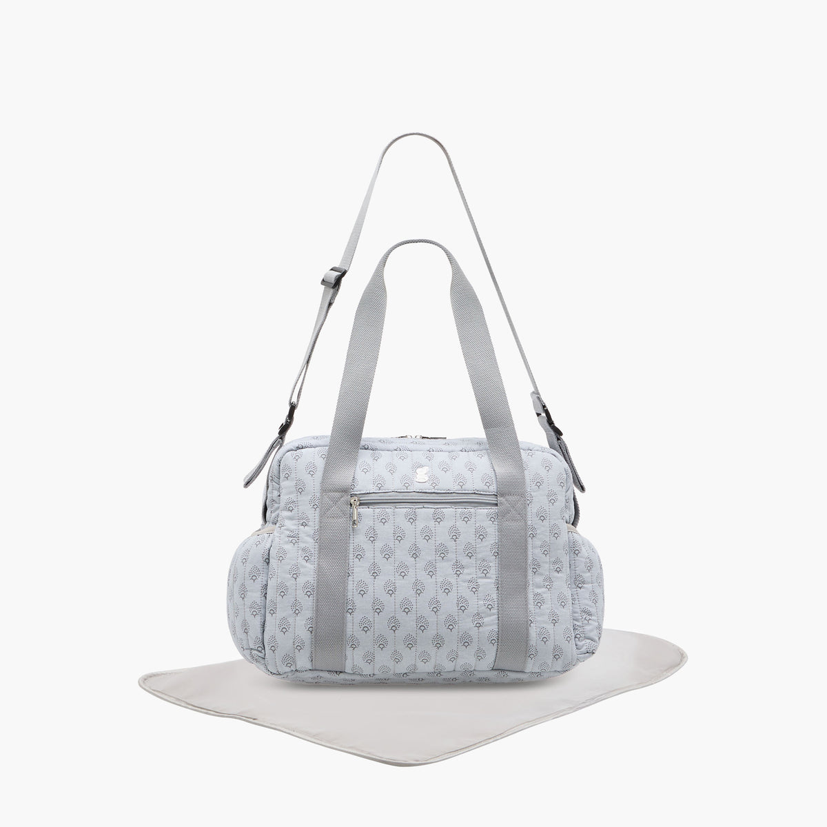 Giggles Quilted Diaper Bag with Double Handle and Zip Closure