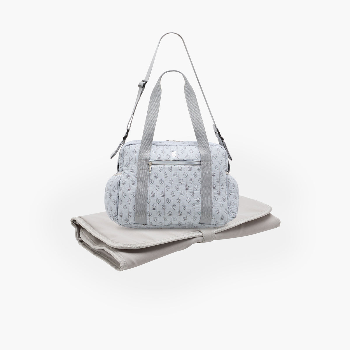 Giggles Quilted Diaper Bag with Double Handle and Zip Closure