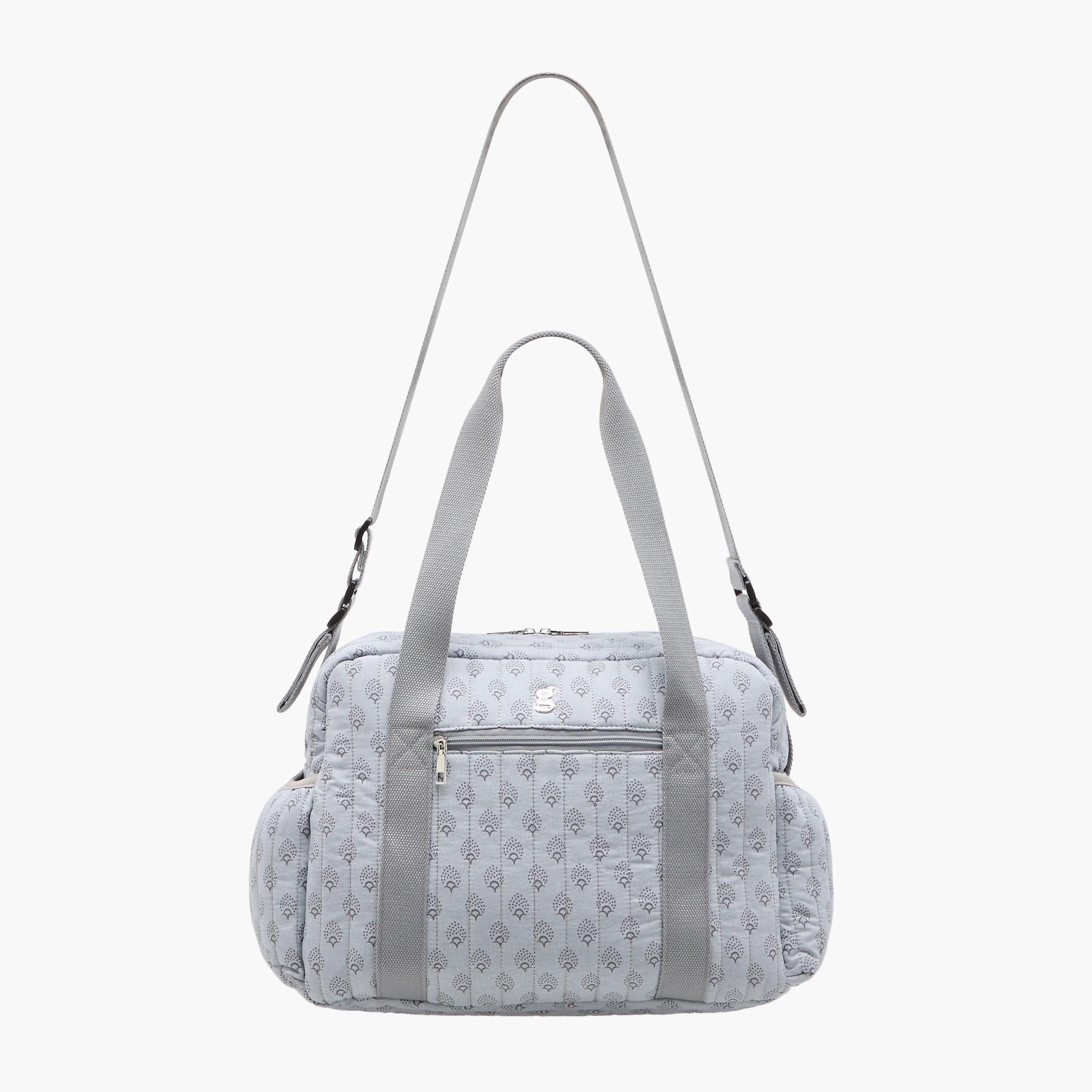 Giggles Quilted Diaper Bag with Double Handle and Zip Closure