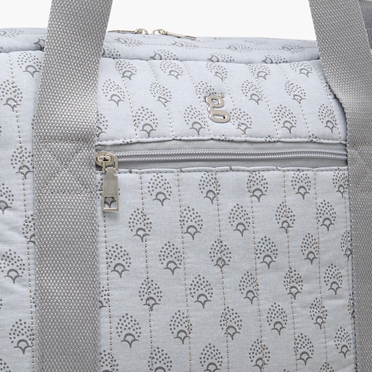 Giggles Quilted Diaper Bag with Double Handle and Zip Closure