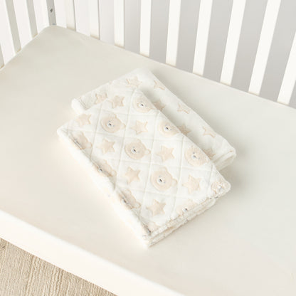 Juniors Applique Detail Coral Fleece Raschel Blanket - 76x102 cm