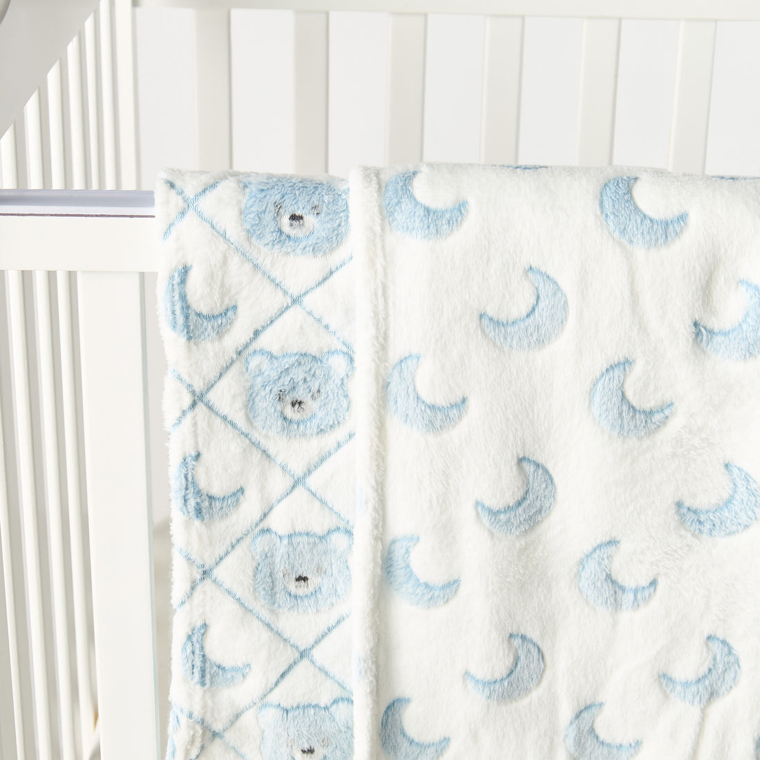 Juniors 2-Piece All-Over Moon Detail Fleece Blanket Set - 76x102 cm