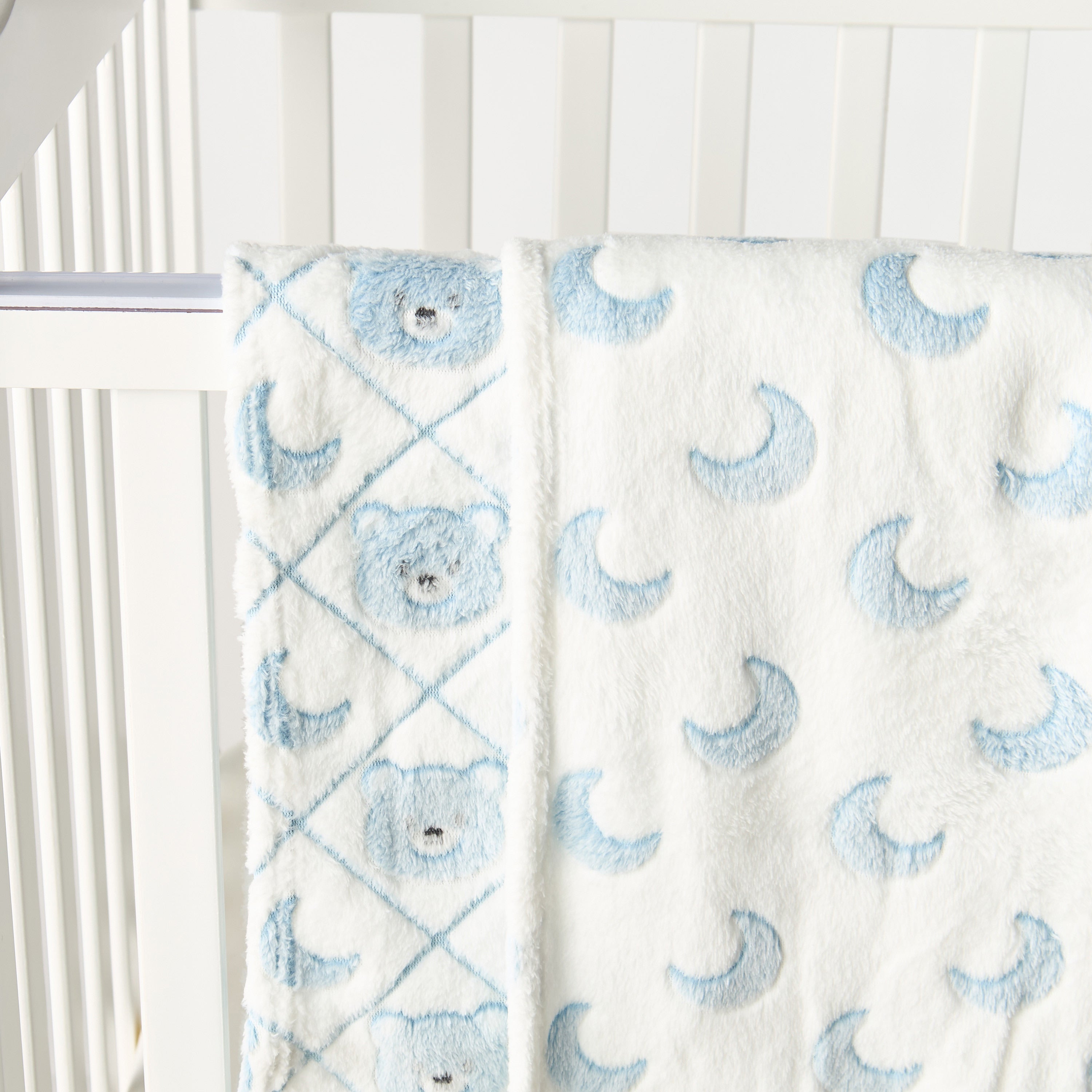 Juniors 2-Piece All-Over Moon Detail Fleece Blanket Set - 76x102 cm