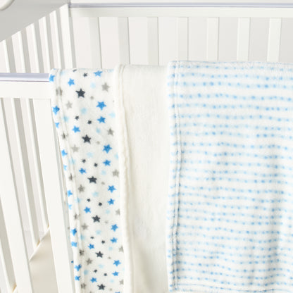 Juniors 3-Piece Assorted Fleece Raschel Blanket Set - 76x102 cm