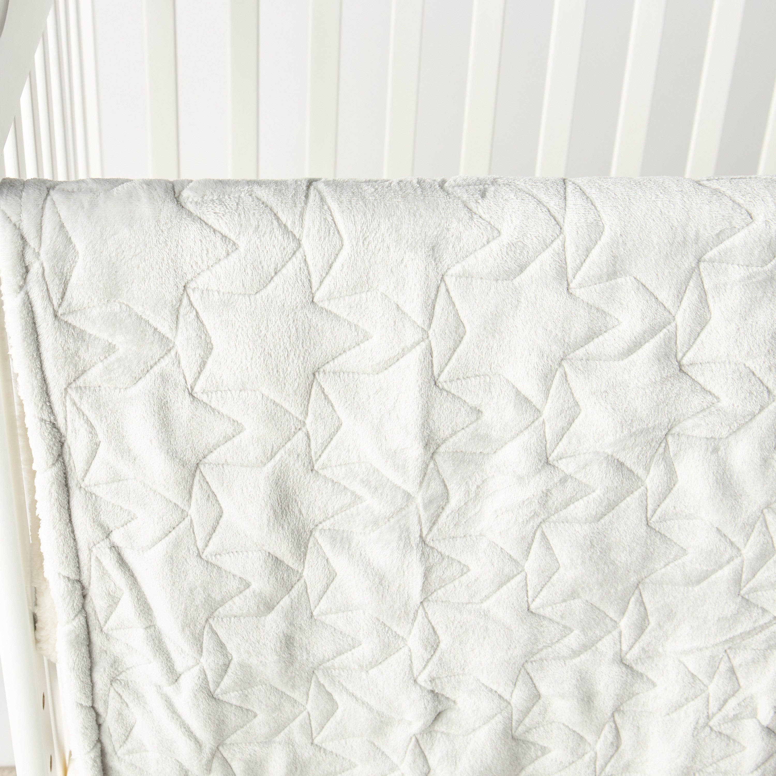 Juniors Star and Moon Embroidered Raschel Blanket - 76x102 cm