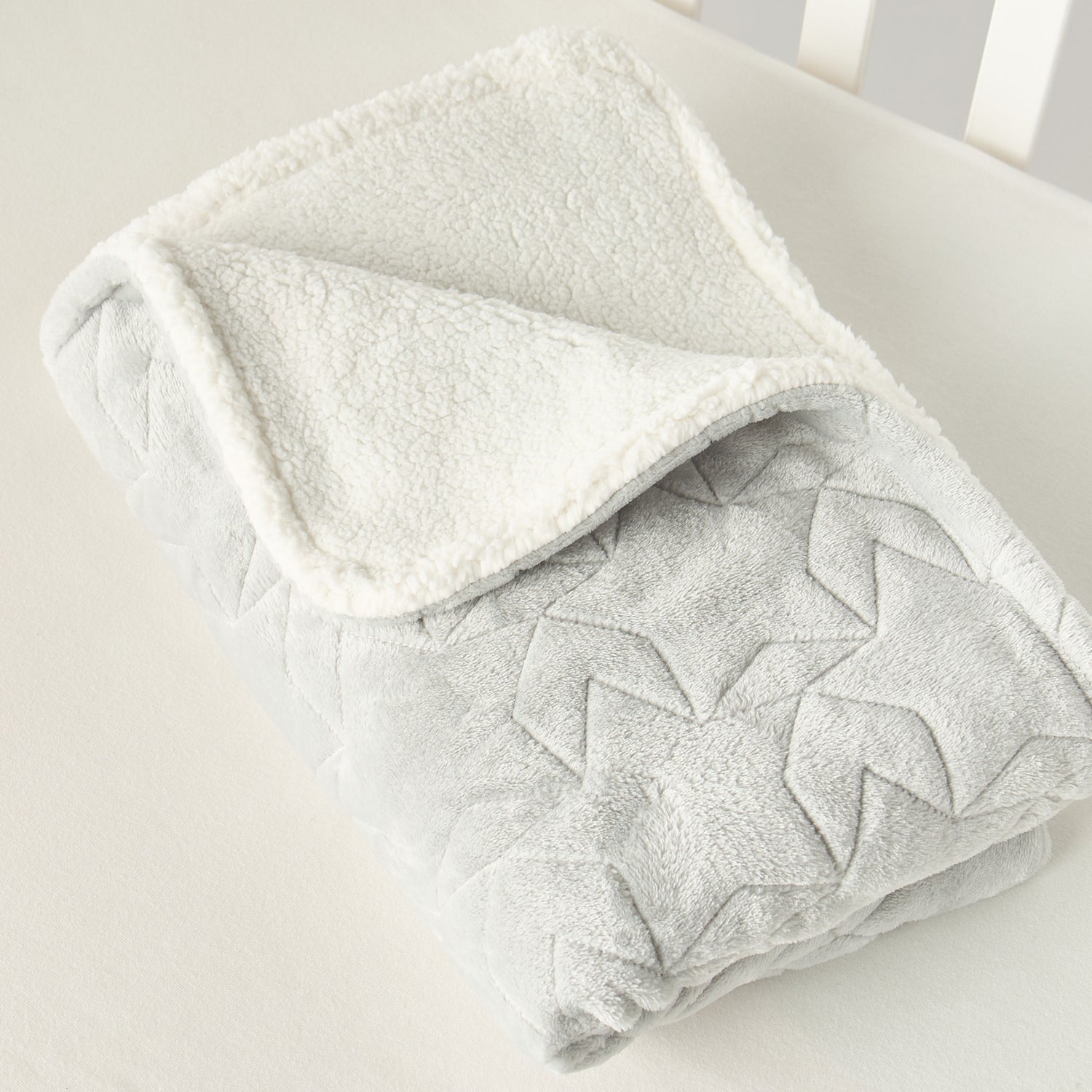 Juniors Star and Moon Embroidered Raschel Blanket - 76x102 cm