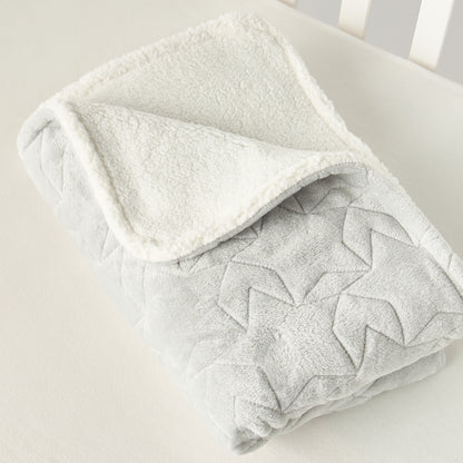 Juniors Star and Moon Embroidered Raschel Blanket - 76x102 cm