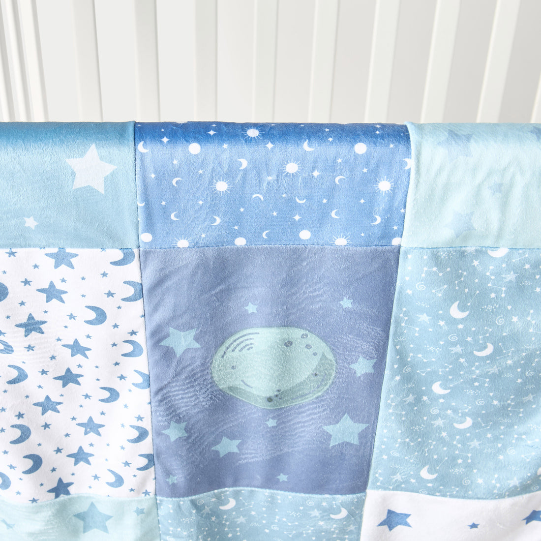 Juniors Space Print Sherpa Raschel Blanket - 76x102 cm