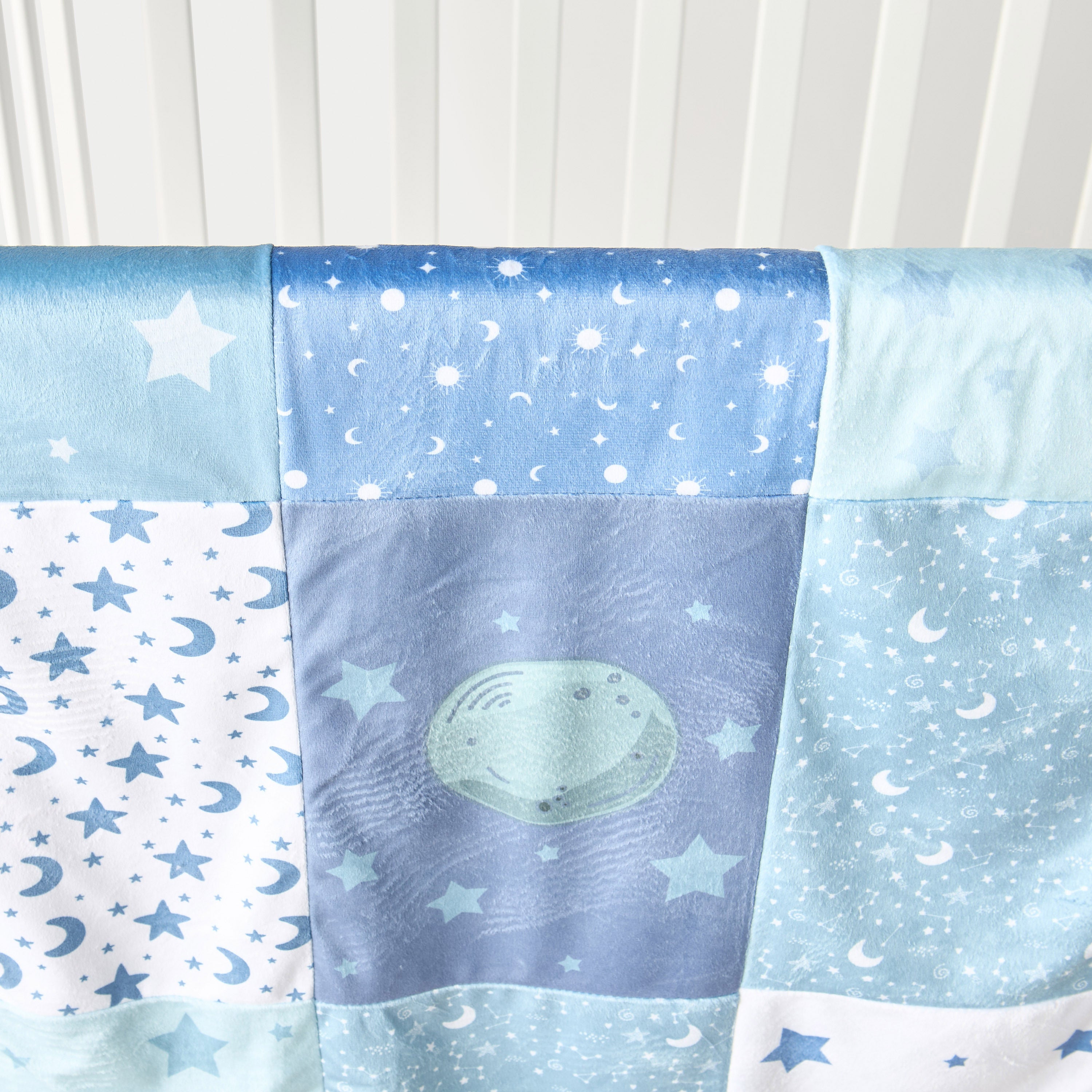 Juniors Space Print Sherpa Raschel Blanket - 76x102 cm