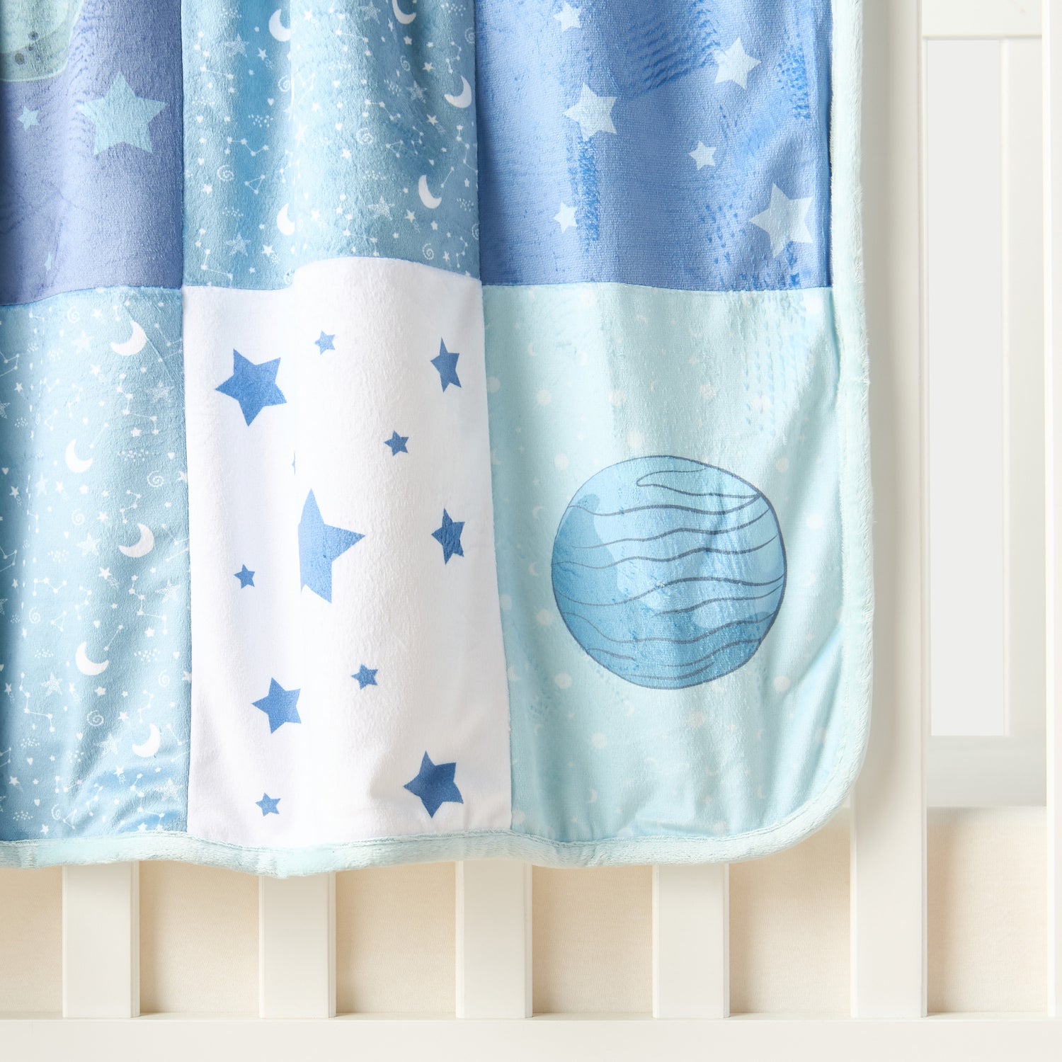Juniors Space Print Sherpa Raschel Blanket - 76x102 cm