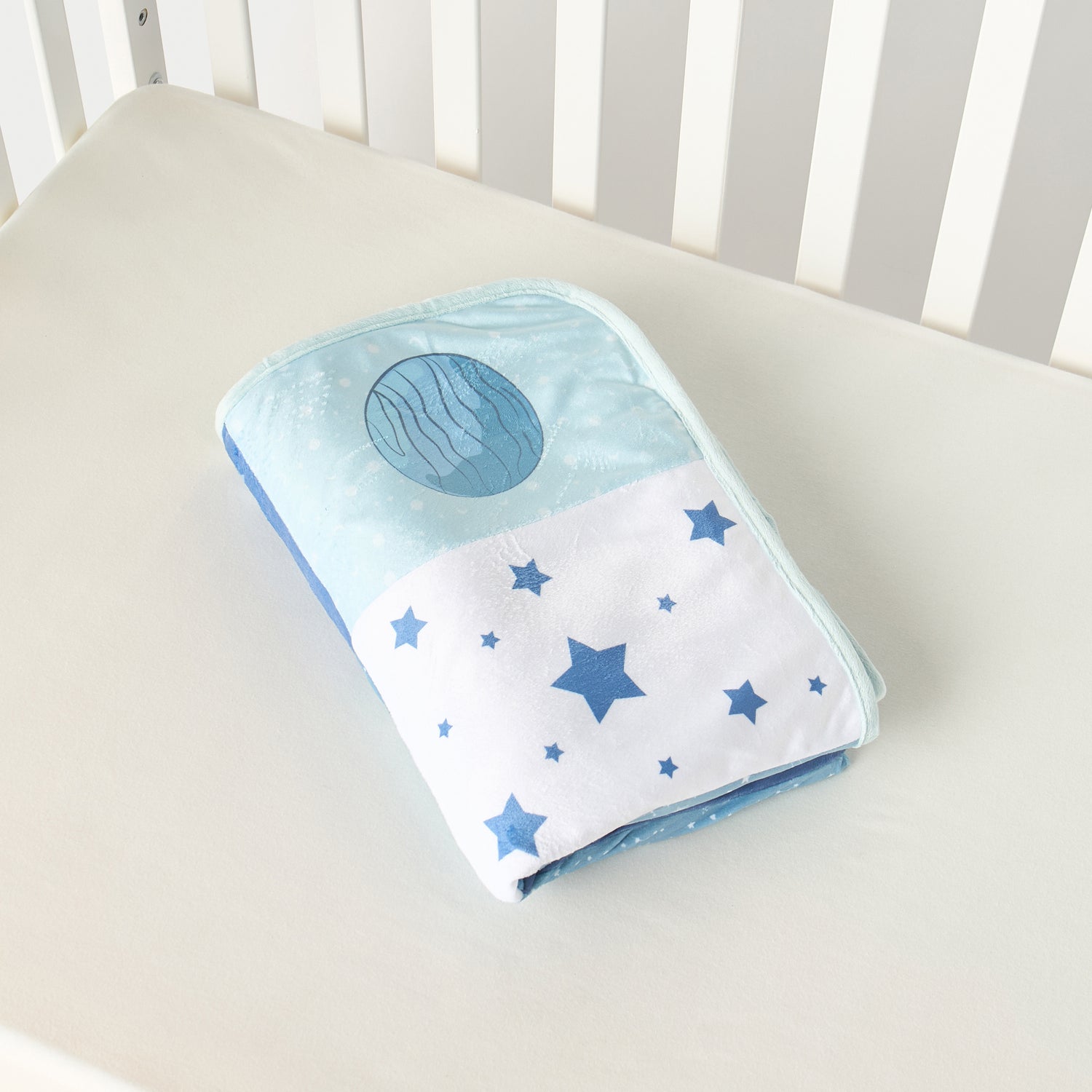 Juniors Space Print Sherpa Raschel Blanket - 76x102 cm