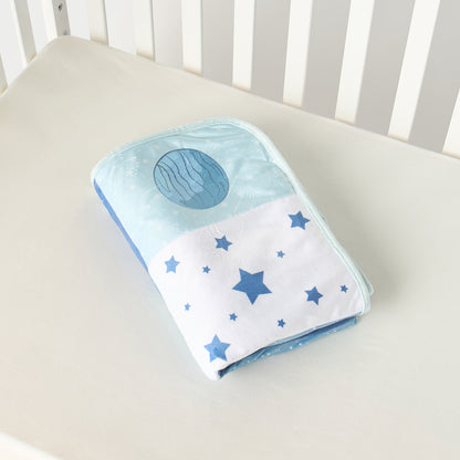 Juniors Space Print Sherpa Raschel Blanket - 76x102 cm