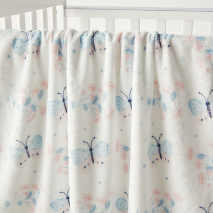 Juniors Butterfly Print Fleece Raschel Blanket - 76x102 cm