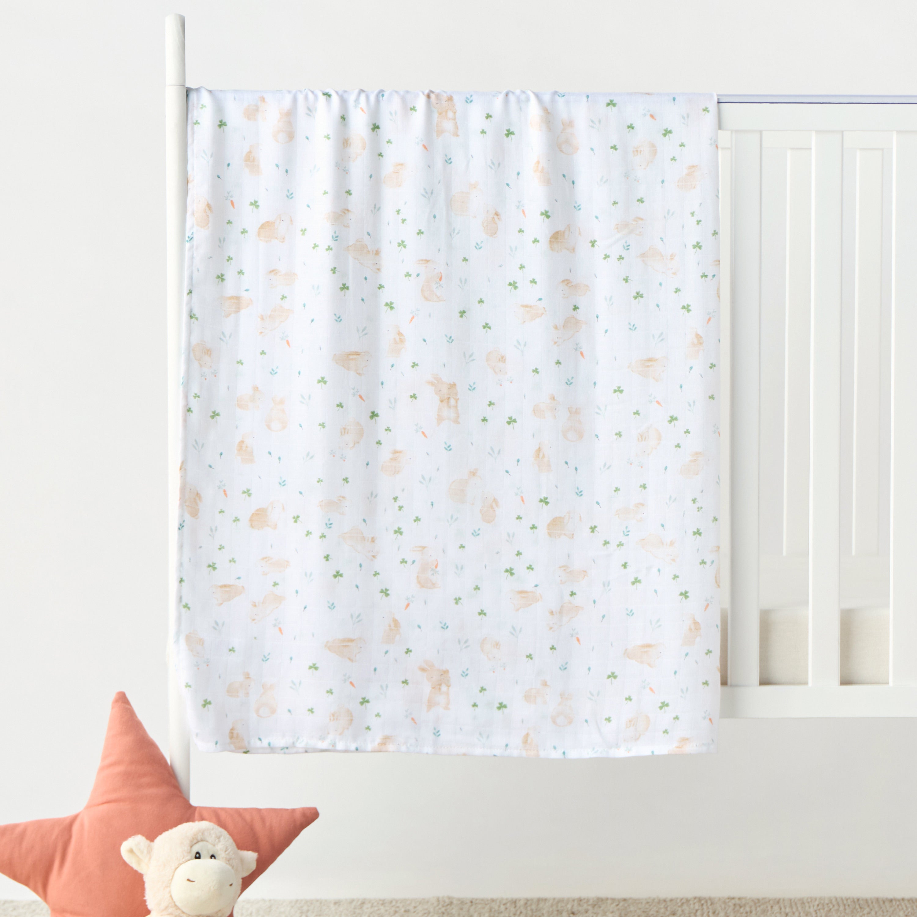 Giggles Floral Print Bamboo Muslin Swaddle Blanket - 120x120 cms - HomeBabyNurseryBlankets &amp; SwaddlesSwaddles &amp; Sleeping Bags
