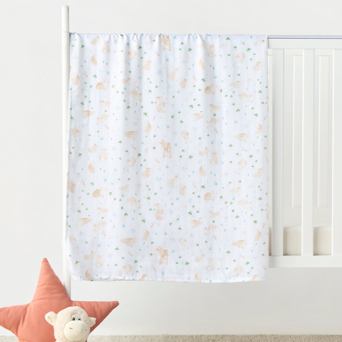 Giggles Floral Print Bamboo Muslin Swaddle Blanket - 120x120 cms