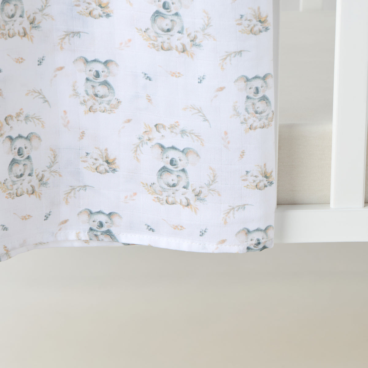 Giggles Koala Print Swaddle Blanket - 120x120 cm