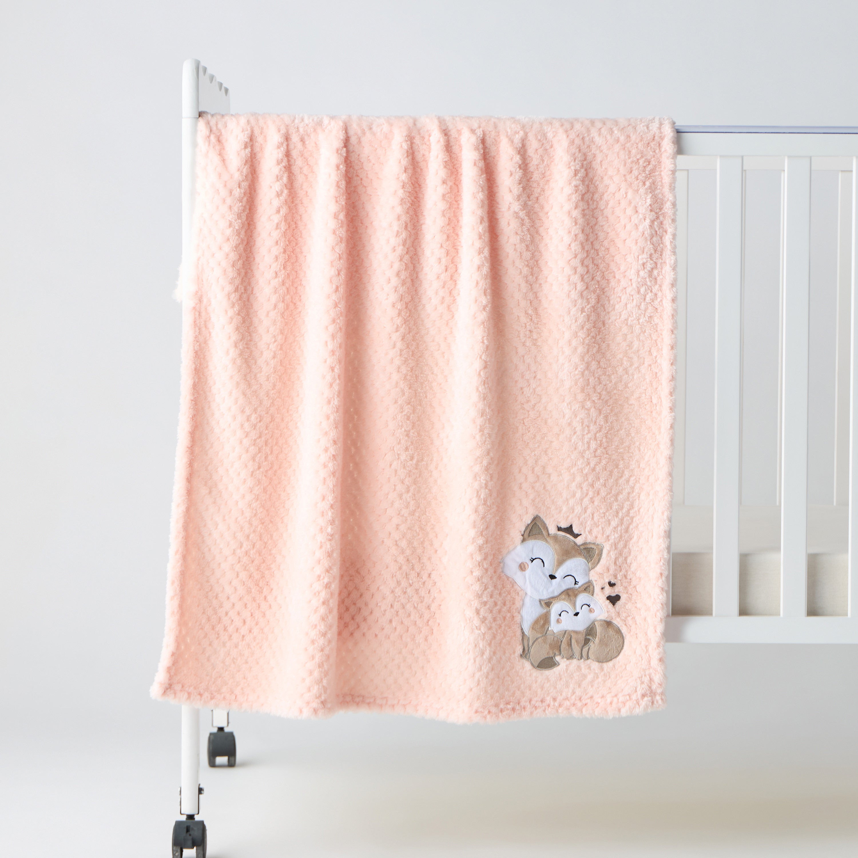Juniors Fox Applique Waffle Fleece Raschel Blanket - 80x110 cm - HomeBabyNurseryBlankets &amp; SwaddlesBlankets &amp; Quilts