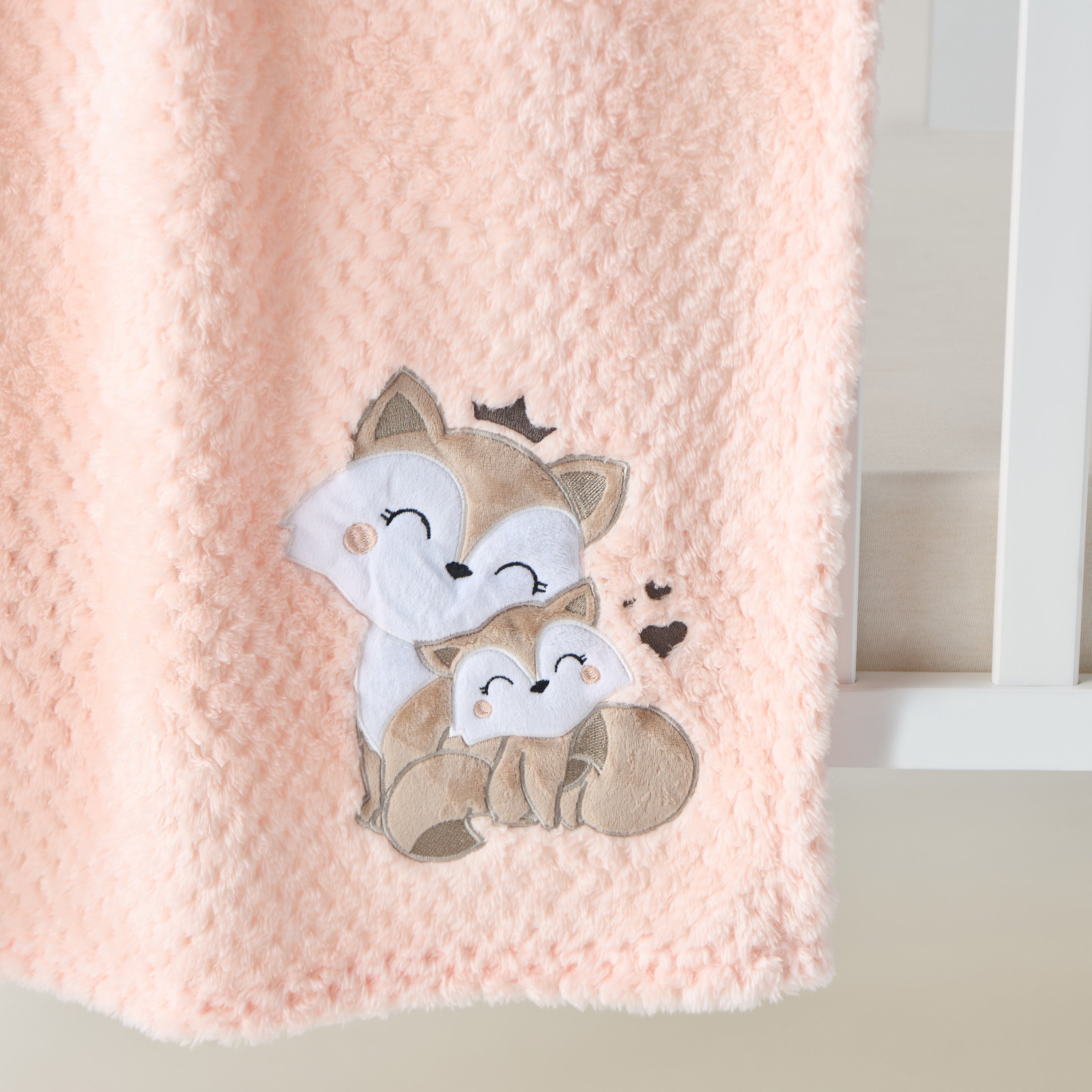 Juniors Fox Applique Waffle Fleece Raschel Blanket - 80x110 cm