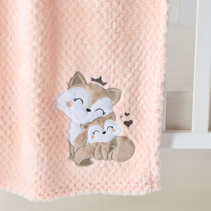 Juniors Fox Applique Waffle Fleece Raschel Blanket - 80x110 cm