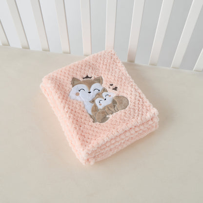 Juniors Fox Applique Waffle Fleece Raschel Blanket - 80x110 cm