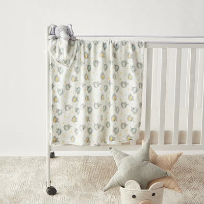 Juniors All-Over Elephant Print Blanket with Soft Toy - 75x90 cm - HomeBabyNurseryBlankets &amp; SwaddlesBlankets &amp; Quilts