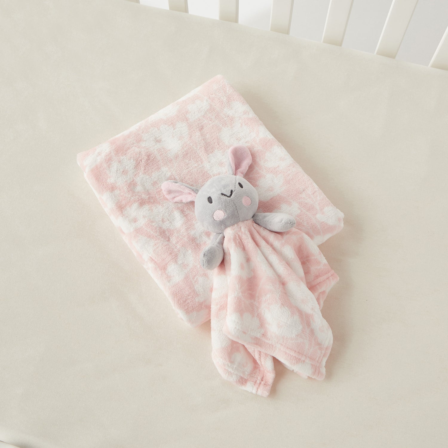 Juniors Floral Print Blanket with Soft Toy - 75x90 cm